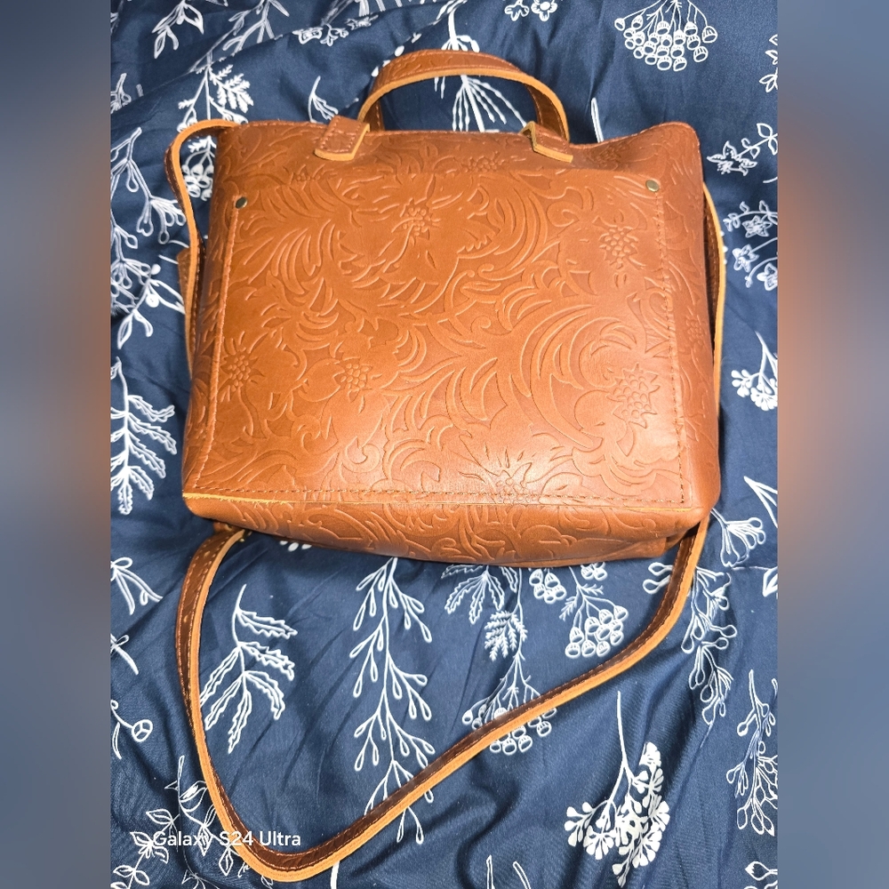 Portland Leather * Almost Perfect' Mini Crossbody * Meadow * Embossed * New